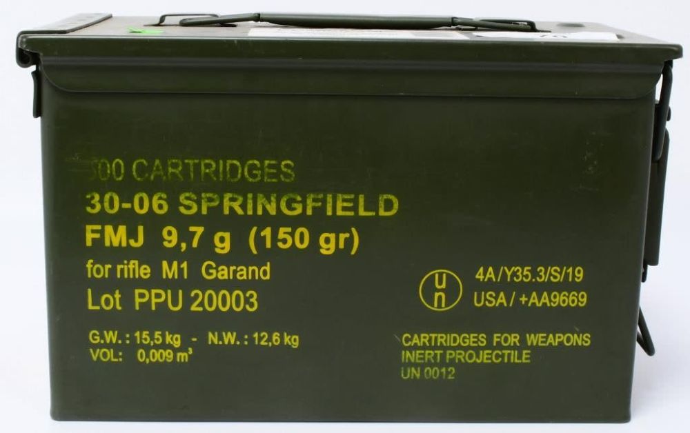 Lot 70: 500 Rds Of .30-06 SPRG Ammunition W/ Ammo Can