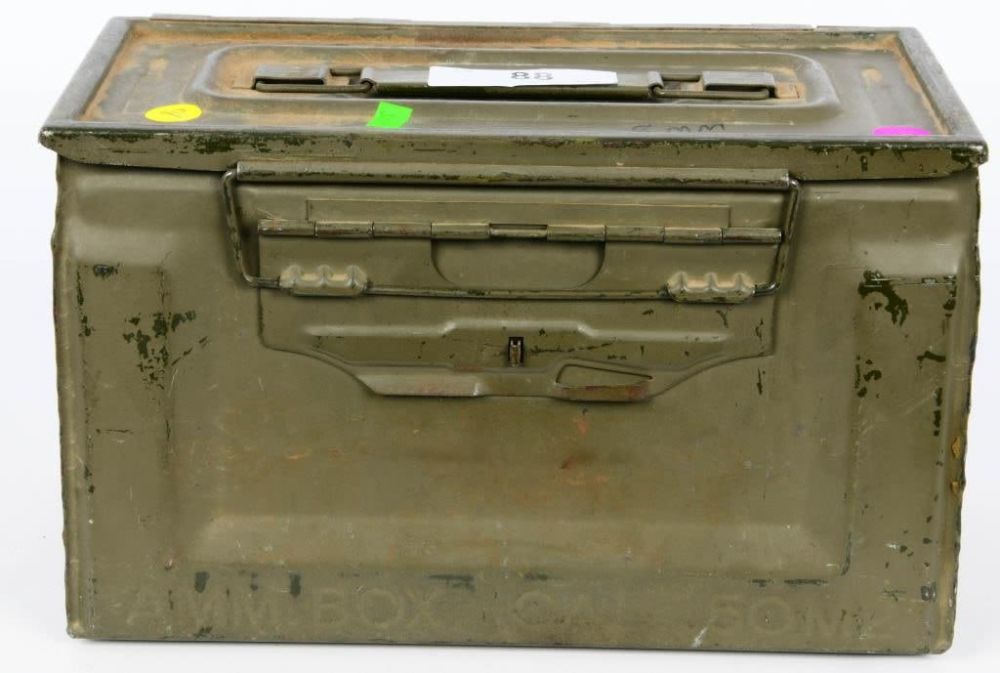 Lot 88: WWII .50 Cal Amm. Box CAL. 50 M2 Metal side open