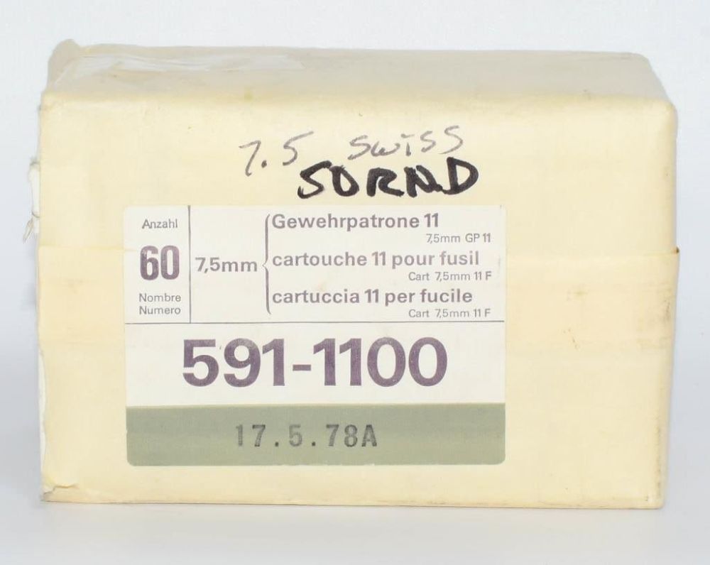 Lot 103: Military Surplus Ammunition 7.5mm Schmidt-Rubin