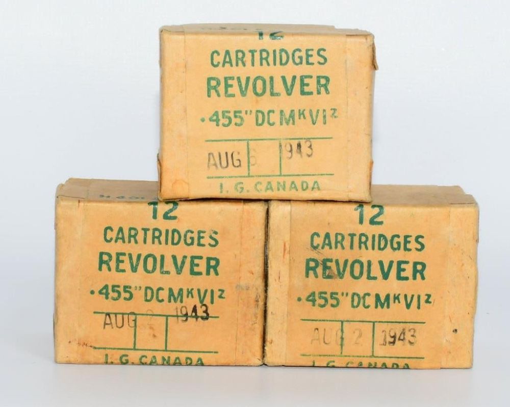 Lot 127: 36 Boxed Rounds of .455 Webley Ammo 1943