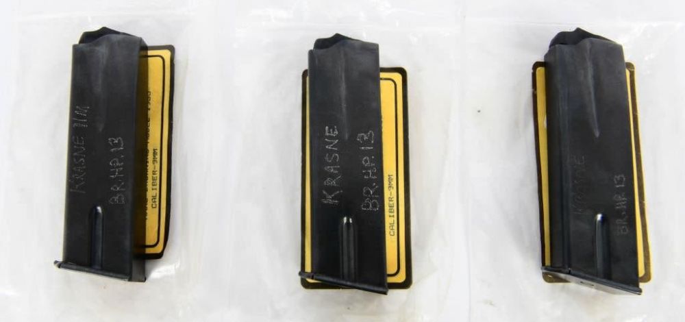 Lot 152: 3 Krasne Browning Model 1935 9mm Magazines