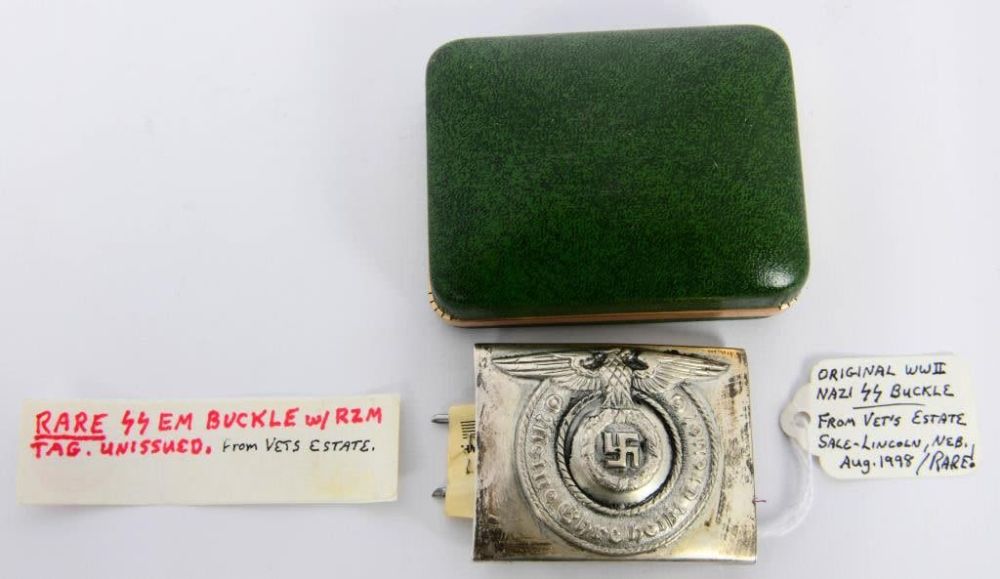 Lot 248: Rare Original WWII Nazi Waffen SS Belt Buckle
