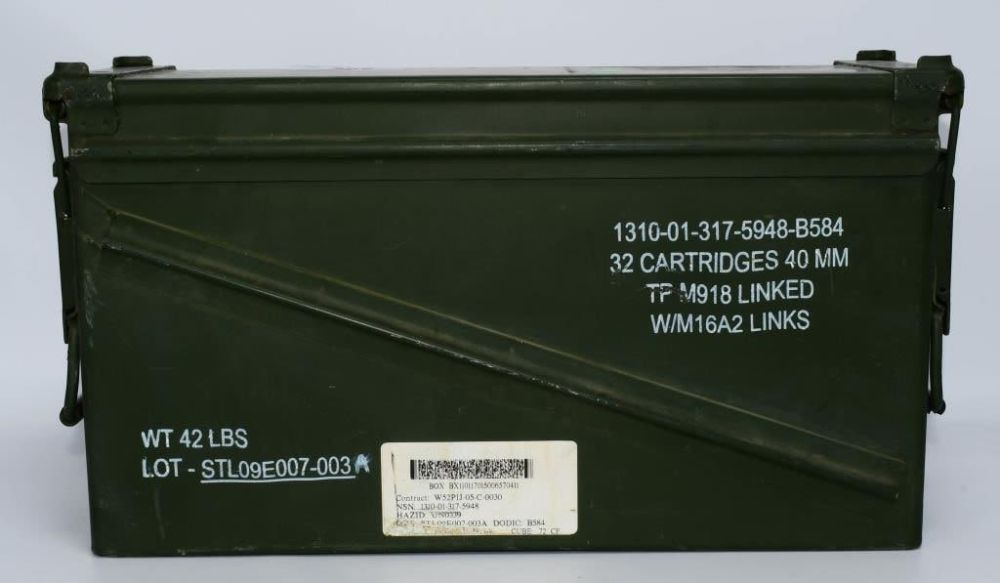 Lot 265: Large Military Inert Projectile Ammo Can