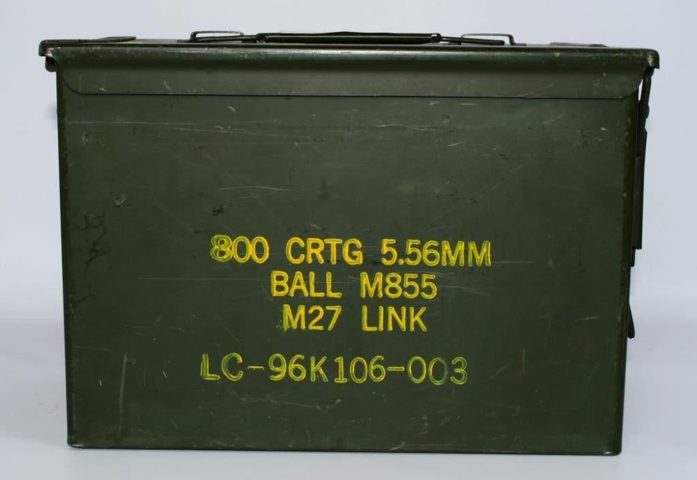Lot 295: Large Military Metal Heavy Duty Ammo Can