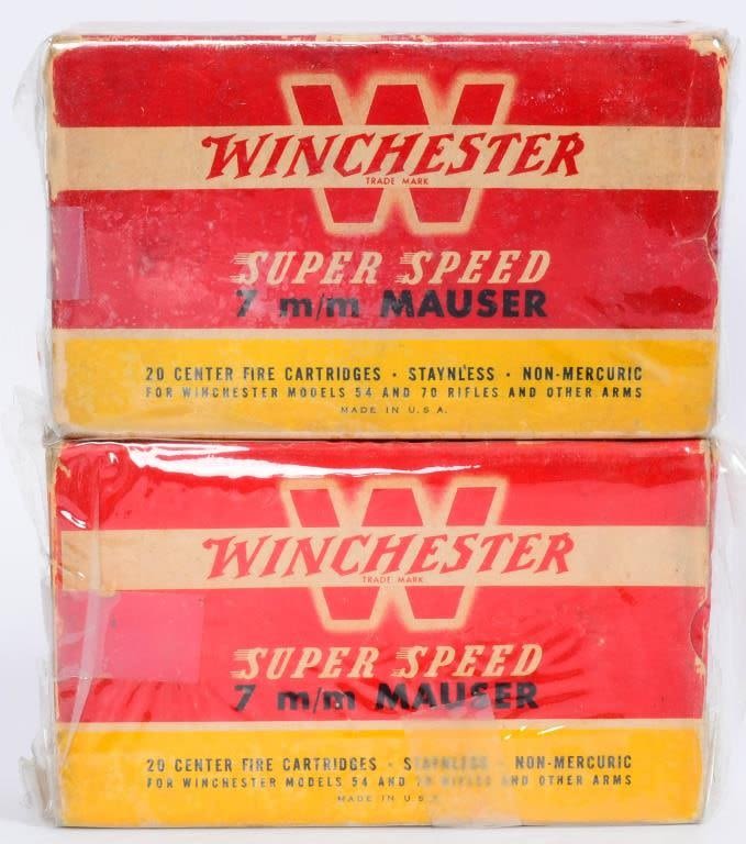 Lot 370: 2 Boxes of Winchester Super Speed 7MM Mauser Ammo