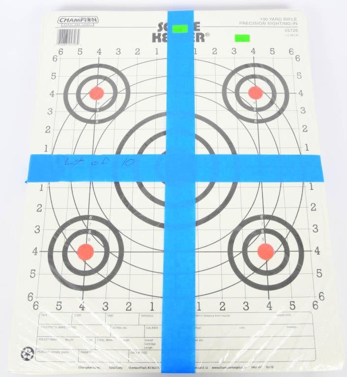 Lot 425: 10 Packs of Champion Score Keeper 100 Yard Targets