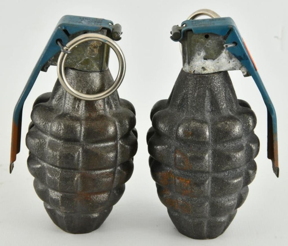 Lot 467: 2 Collectible De-Milled World War II Grenades