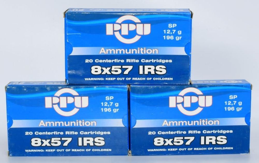 Lot 478: 60 Rounds Of PPU 8x57 IRS Ammunition