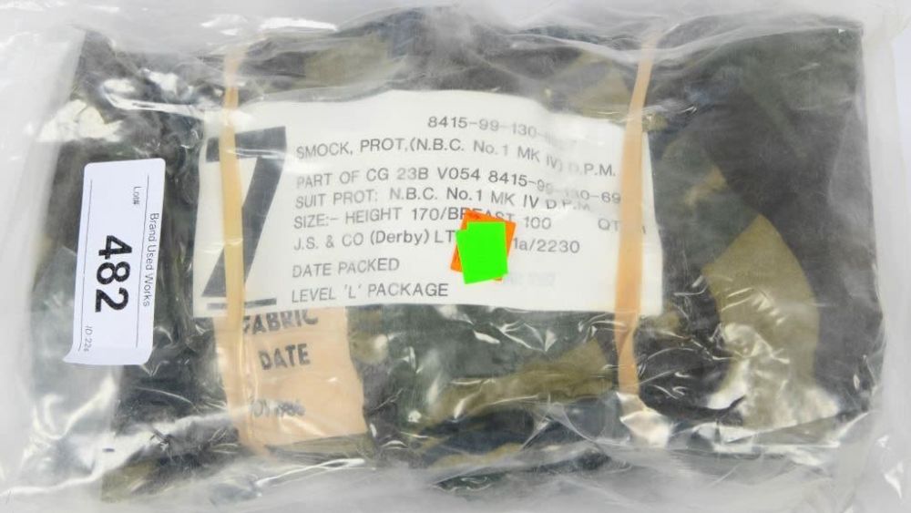 Lot 482: Sealed British Army NBC Suit no 1 Mk IV DPM 170/10