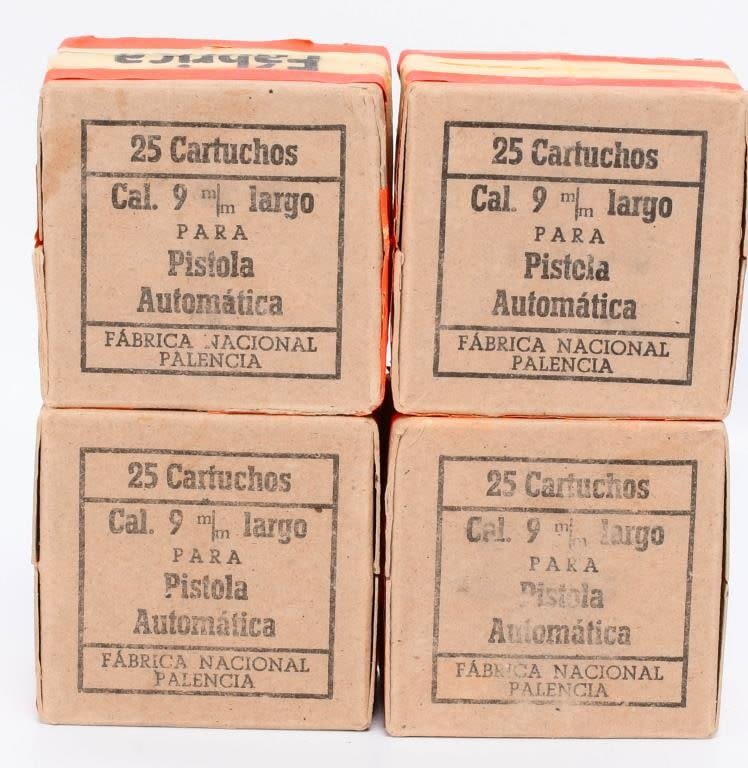 Lot 526: 100 Rds of Fabrica Nacional 9mm Largo Para Ammo
