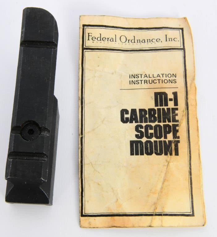 Lot 560: Federal Ordnance M1 Carbine Scope Mount