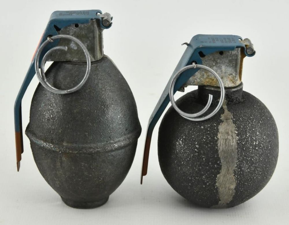 Lot 1040: 2 Collectible De-Milled World War II Grenades