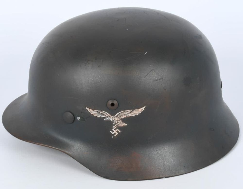 Lot 1061: German WWII M35 Double Decal Wehrmact Helmet