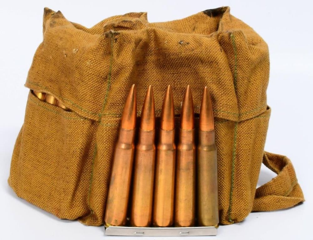 Lot 1072: Bandolier W/ 50 Rounds of .30-06 on Stripper Clips