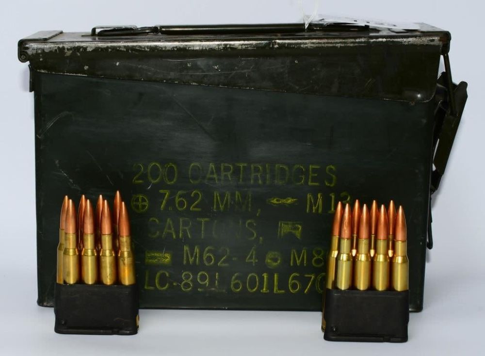 Lot 1123: 280 Round Can of .30-06 Ammo on Enbloc Clips