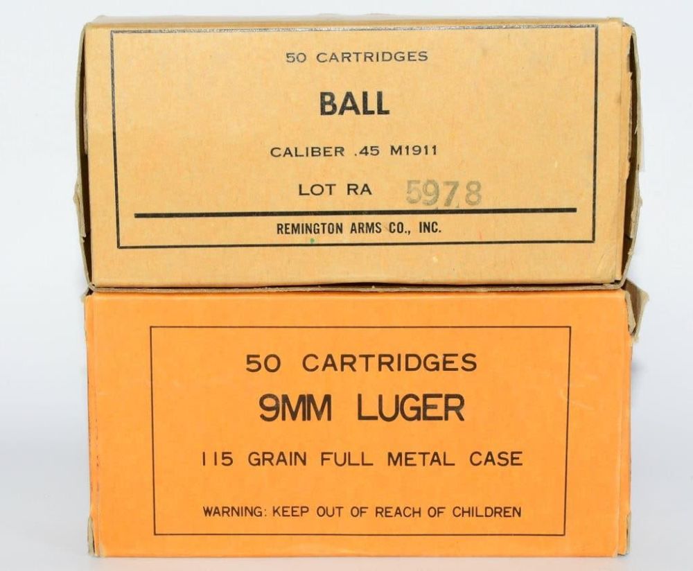 Lot 1144: 49 Rds Of .45 ACP Ammo & 50 Rds Of 9mm Luger