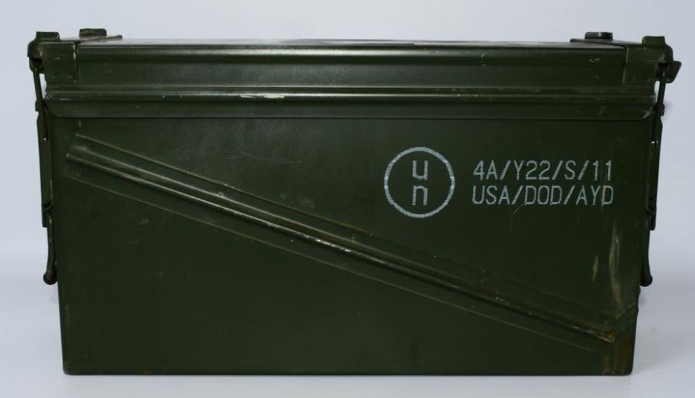 Lot 1177: Large Military Inert Projectile Ammo Can