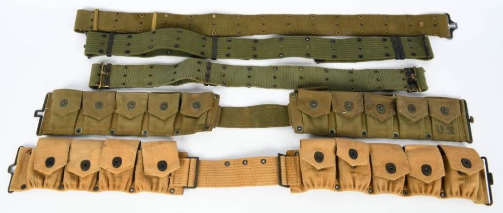 Lot 1181: Collection of 5 Military Web Belts
