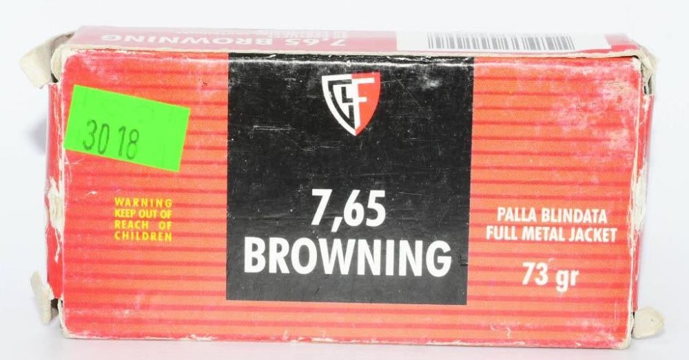 Lot 1291: 41 Rounds of Fiocchi 7.65 Browning Ammunition