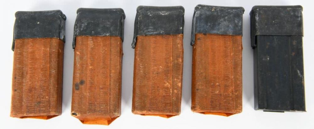 Lot 1292: 4 Factory Wrapped & 1 15 Rd .30 Carbine Magazines