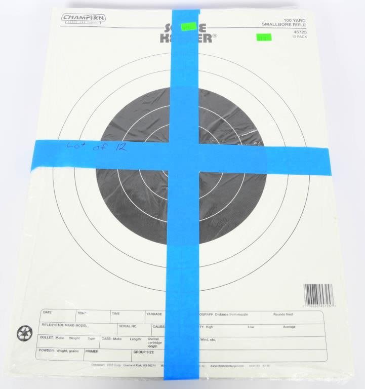 Lot 1298: 12 Packs Champion Score Keeper 100 YD Rifle