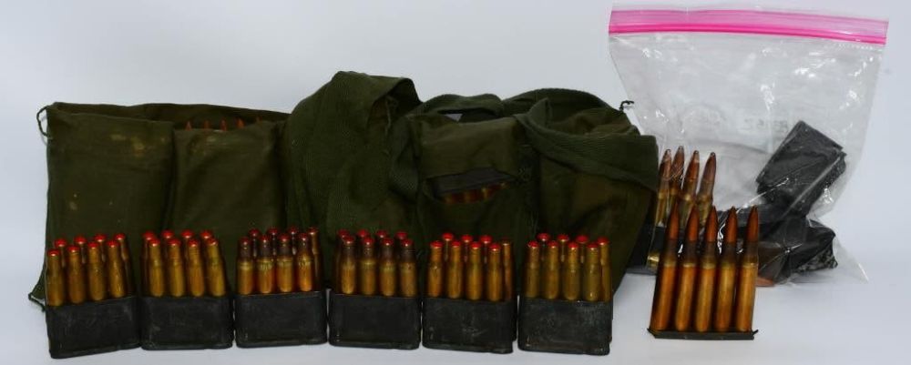 Lot 1351: 149 Rounds of .30-06 SPRG Ammo & Blank Cartridges