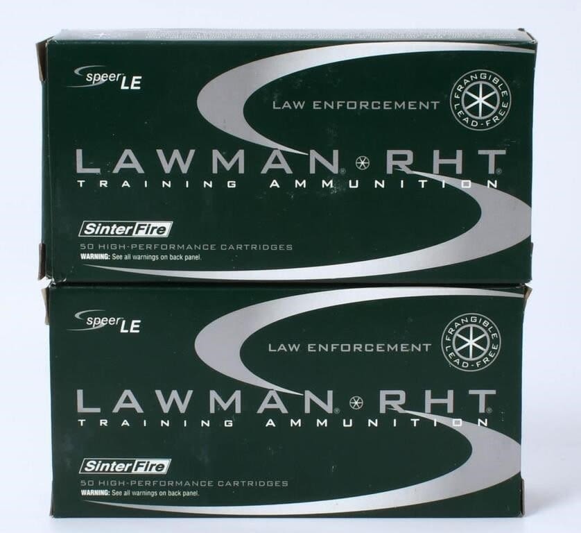 Lot 1444: 100 Rounds of Speer Lawman .45 Gap Ammunition