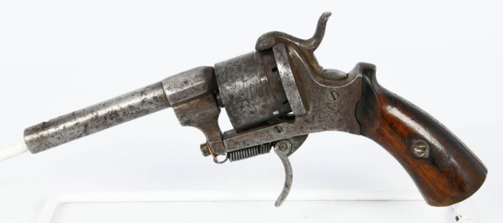 Lot 1473: Antique Belgian Engraved Pinfire Revolver
