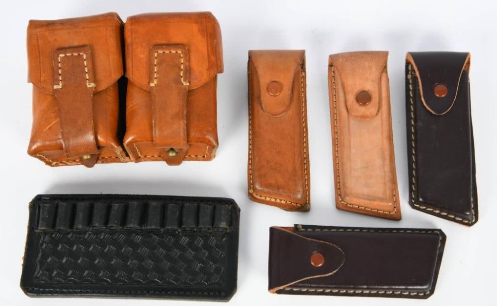 Lot 1499: Misc. Lot of Leather Goods Mag Pouches