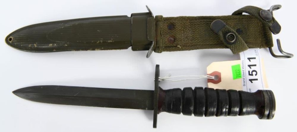 Lot 1511: US M8A1 WWII M1 Carbine Bayonet & Scabbard