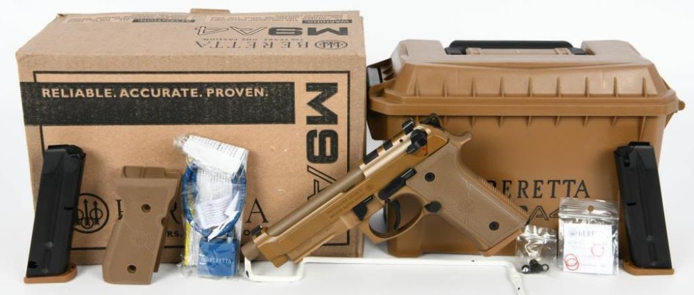 Lot 51: Beretta M9A4 Full Size FDE 9mm Semi Auto Pistol