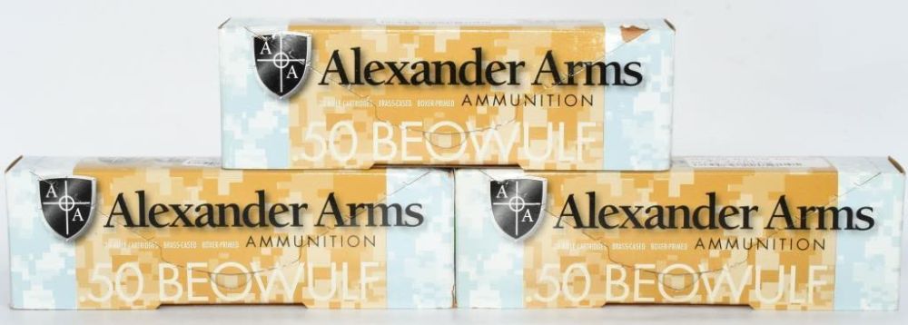 Lot 76: 60 Rounds of Alexander Arms .50 Beowulf Ammo