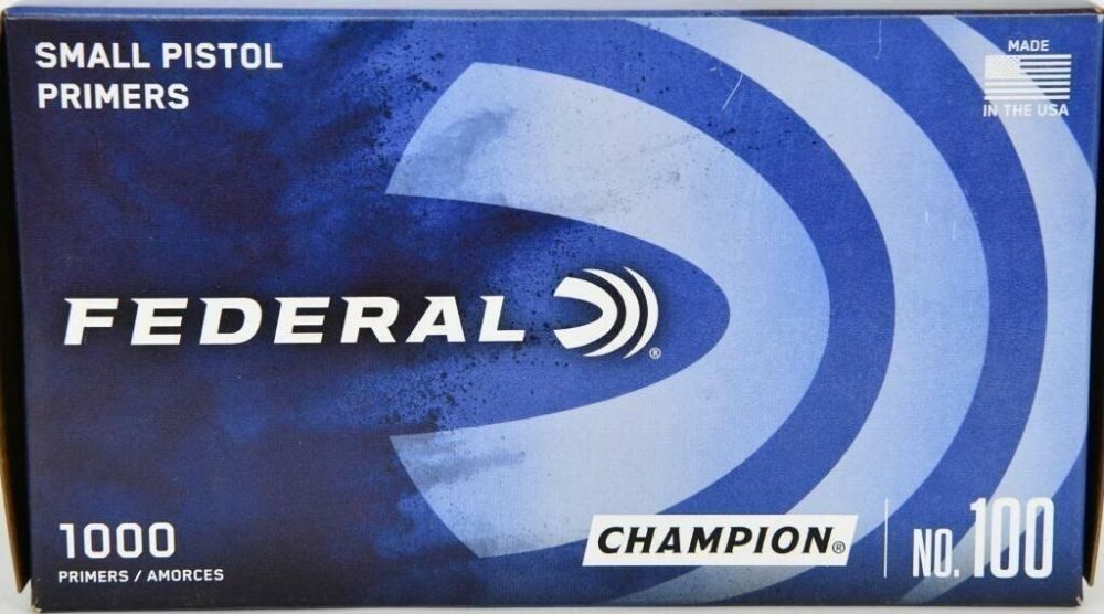 Lot 101: 1000 Count Of Federal Small Pistol Primers #100...