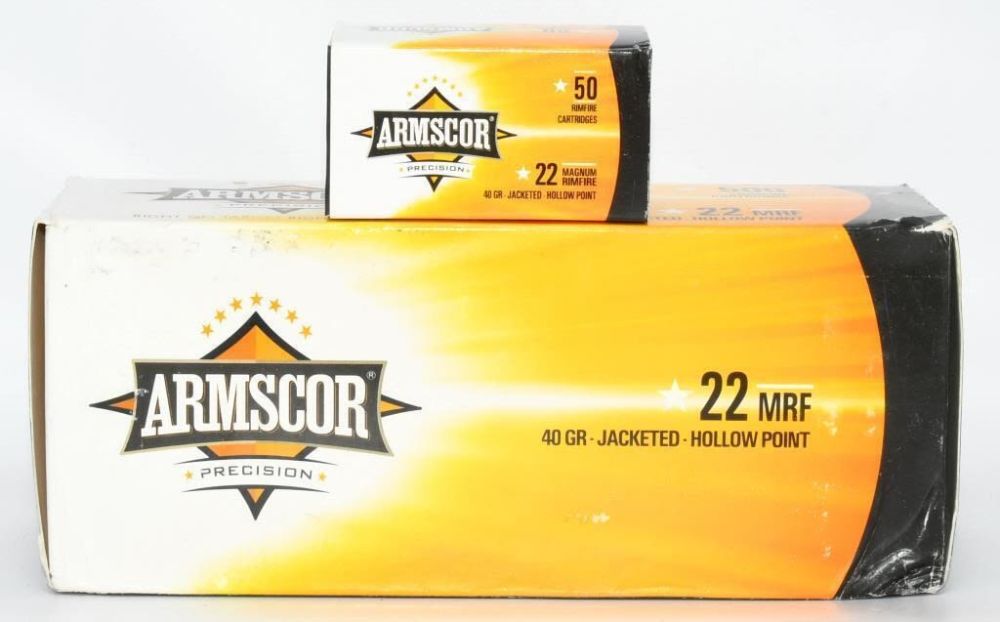 Lot 142: 500 Rounds of Armscor .22 MRF JHP Ammunition