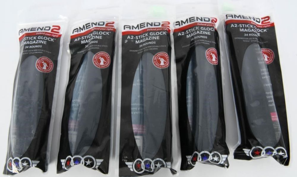 Lot 146: 5 Amend2 Glock 17 18 Round Magazines NIP...