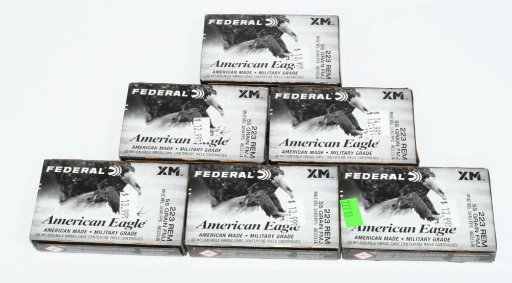 Lot 199: 120 Rds Of Federal American Eagle .223 Rem