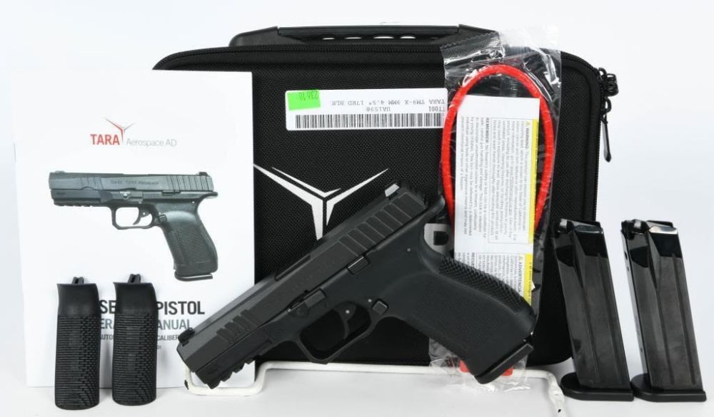 Lot 213: Tara Aerospace TM-9X Semi Auto Pistol 9MM