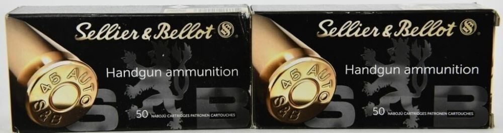 Lot 226: 100 Rounds Of Sellier & Bellot .45 ACP...