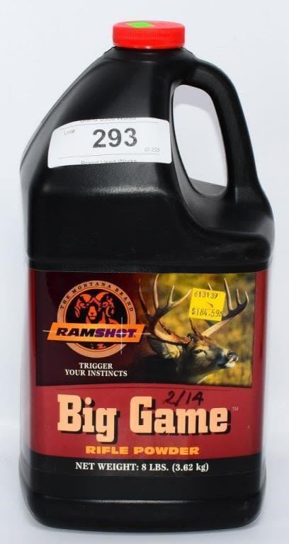 Lot 293: 8 Lb Container Of Ramshot Big Game Rifle...