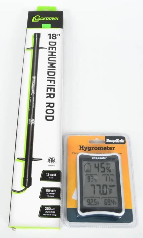 Lot 314: New 18" Lockdown Dehumidifier Rod & Hygrometer