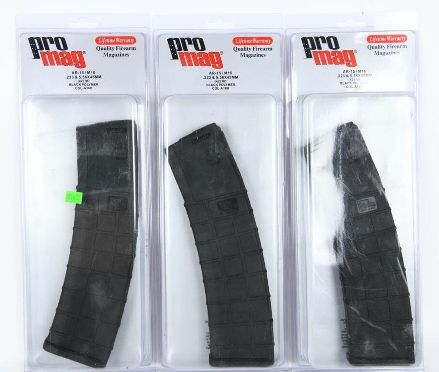 Lot 326: 3 New in The Package ProMag AR-15/M16 Magazines...