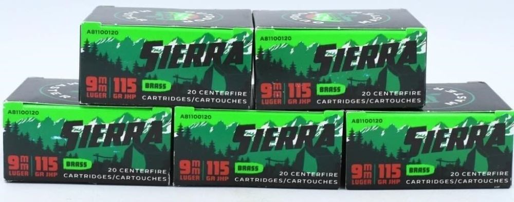 Lot 367: 100 Rounds Of Sierra 9mm Luger Ammunition