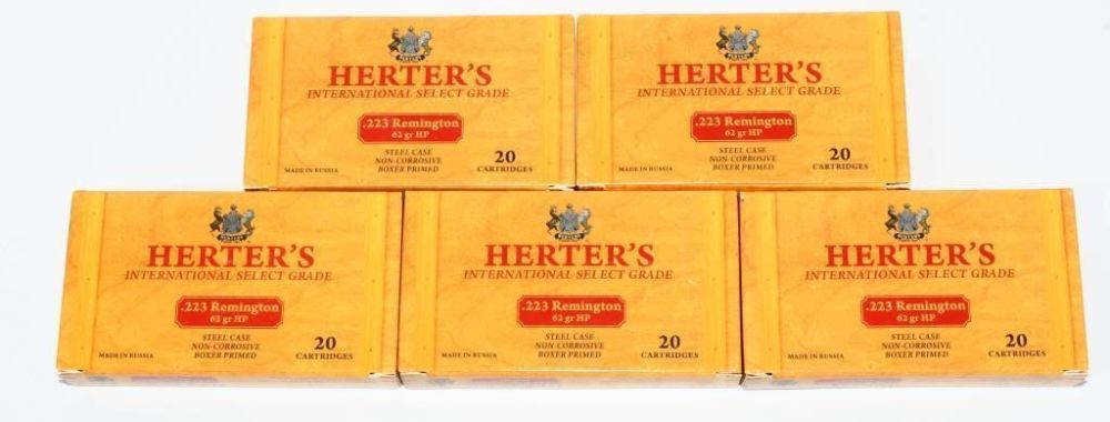 Lot 373: 100 Rounds Of Herter's .223 Rem Ammunition