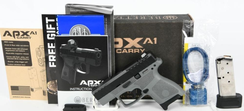Lot 381: NEW Beretta APX A1 Carry Wolf Grey 9mm 3.3" Barrel