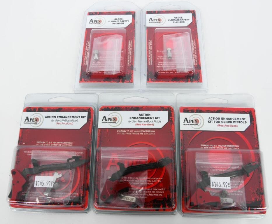 Lot 422: 5 New Apex Enhancement Kits & Safety For Glocks