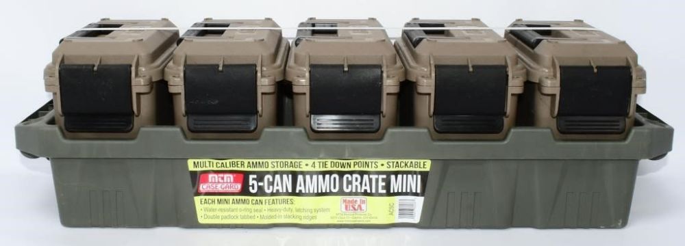 Lot 479: Set of 5 MTM Ammo Cans W/ Mini Crate