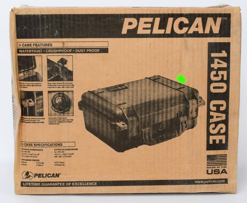 Lot 500: New In The Box Pelican 1450 Pistol Hardcase