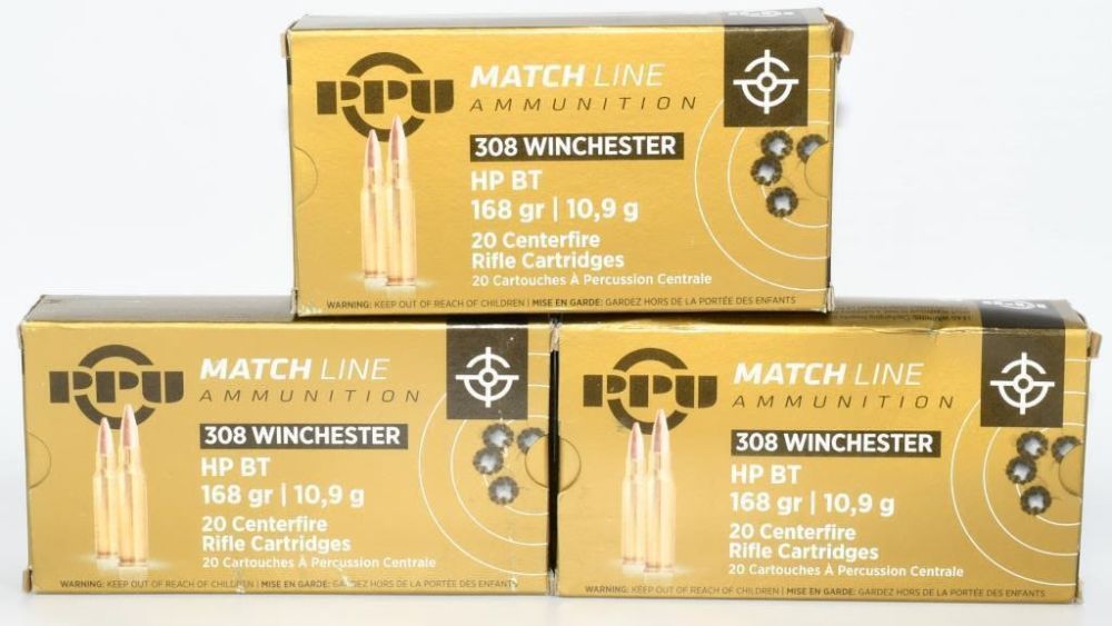 Lot 559: 60 Rounds Of PPU Matchline .308 Win Ammunition
