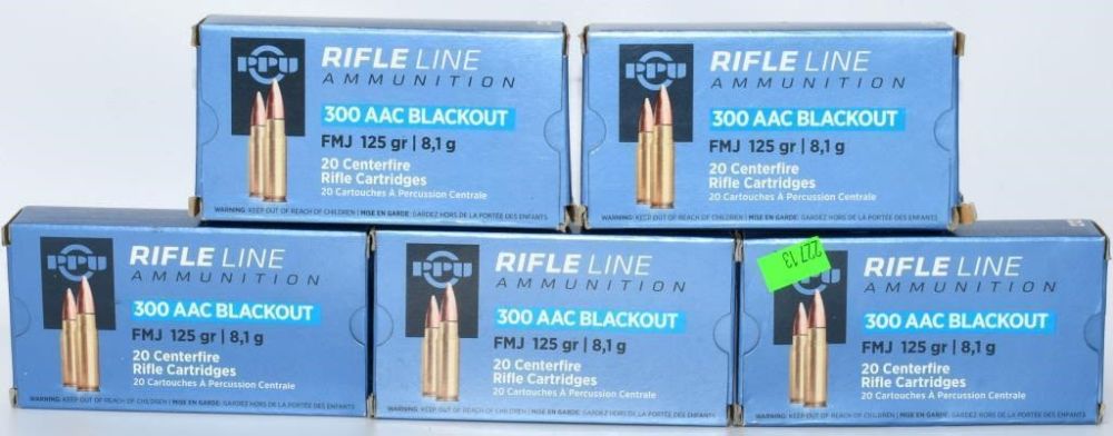Lot 562: 100 Rounds Of PPU .300 AAC Blackout Ammunition