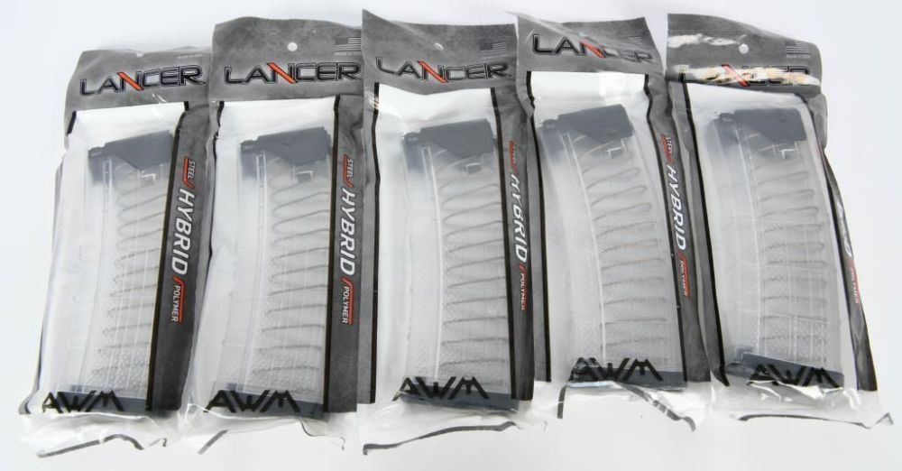 Lot 566: 5 NIP Lancer L5AWM AR-15 30 Round Magazines...